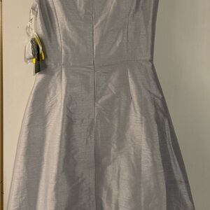 ALFRED SUNG Shimmering Gray High Low Dress
